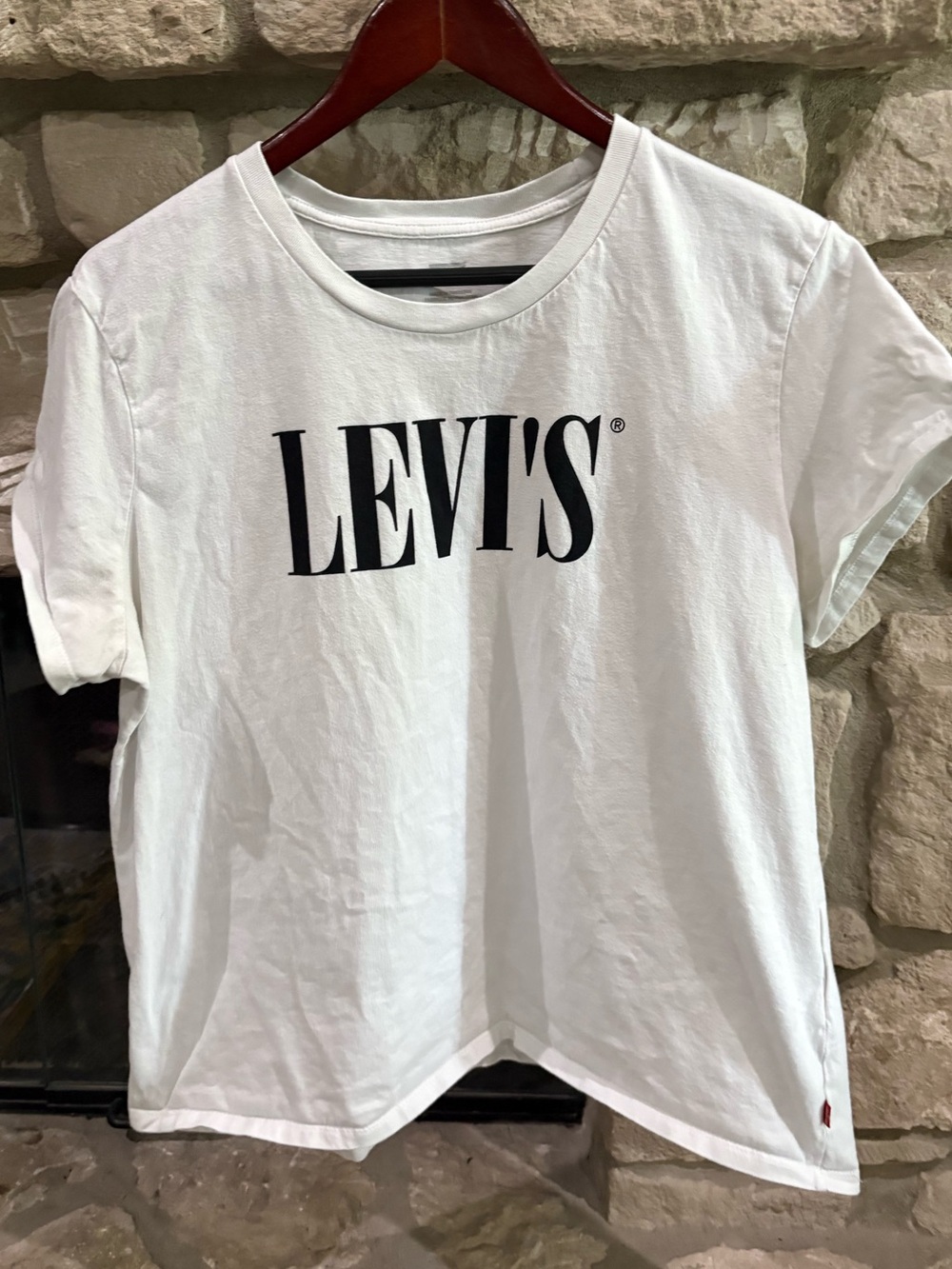 Levi's White Short Sleeve Tee with Black Logo